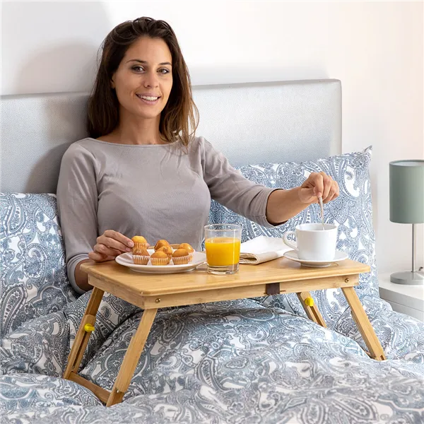 Bambukinis sulankstomas šoninis stalas Lapwood InnovaGoods