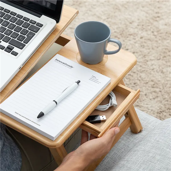 Bambukinis sulankstomas šoninis stalas Lapwood InnovaGoods