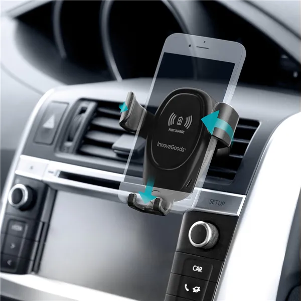 Mobiliojo telefono laikiklis su belaidžiu įkrovikliu automobiliams Wolder InnovaGoods