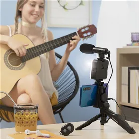 Vlogging-setti Lampulla, Mikrofonilla ja Kaukosäätimellä Plodni InnovaGoods 6 Kappaletta
