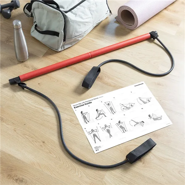 Fitnesskang koos elastsete koormusribade ja treeningu juhisega Resibar InnovaGoods