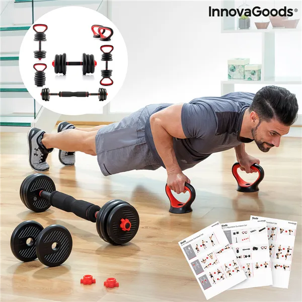Набор регулируемых весов 6-в-1 с руководством по упражнениям Sixfit InnovaGoods   Железо (Пересмотрено B)