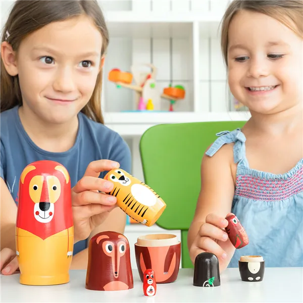 Matrioška medinės gyvūnų figūros Funimals InnovaGoods 11 Dalys
