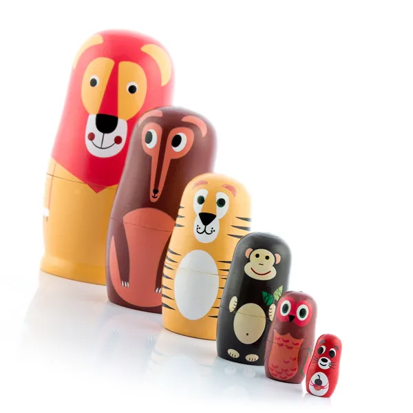 Matrioška medinės gyvūnų figūros Funimals InnovaGoods 11 Dalys