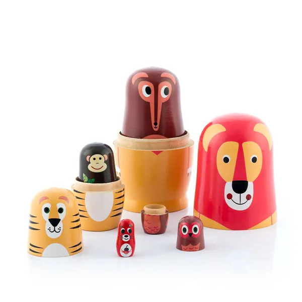 Matrioška medinės gyvūnų figūros Funimals InnovaGoods 11 Dalys