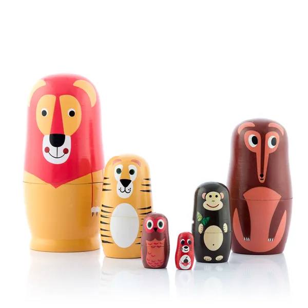 Matrioška medinės gyvūnų figūros Funimals InnovaGoods 11 Dalys