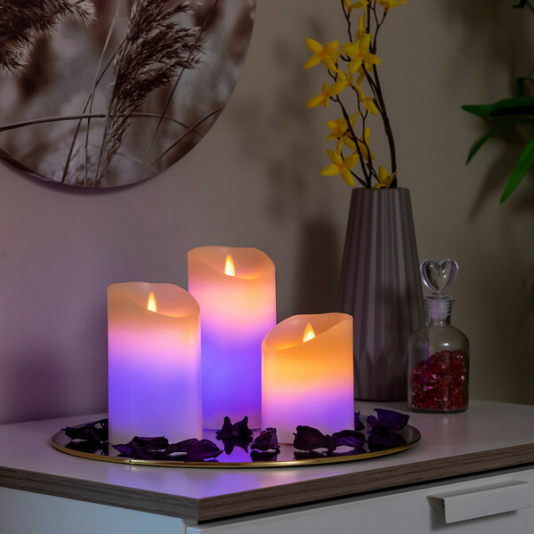 Multicolour Flame-Effect LED Candles with Remote Control Lendles Innov