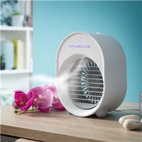 Minikokoinen ultraääni-ilmanjäähdytin-ilmankostutin LED-valolla Koolizer InnovaGoods