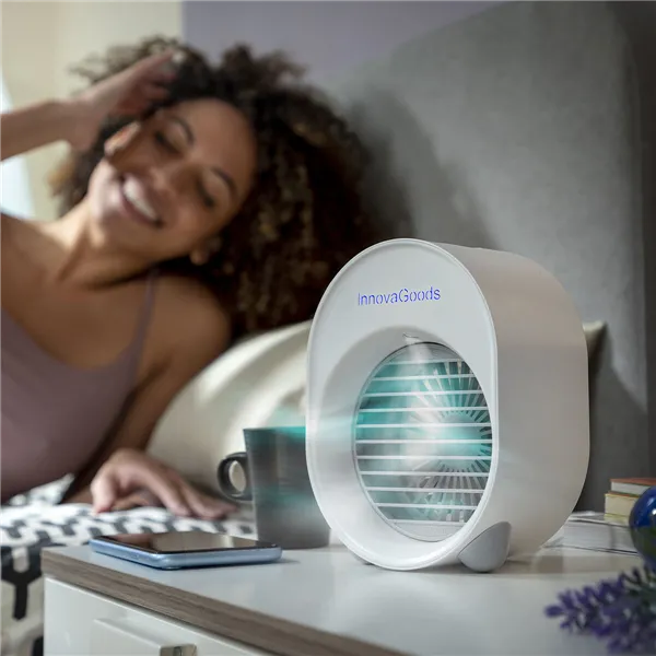 Mini ultraskaņas mitrinātājs un gaisa kondicionieris ar LED Koolizer InnovaGoods