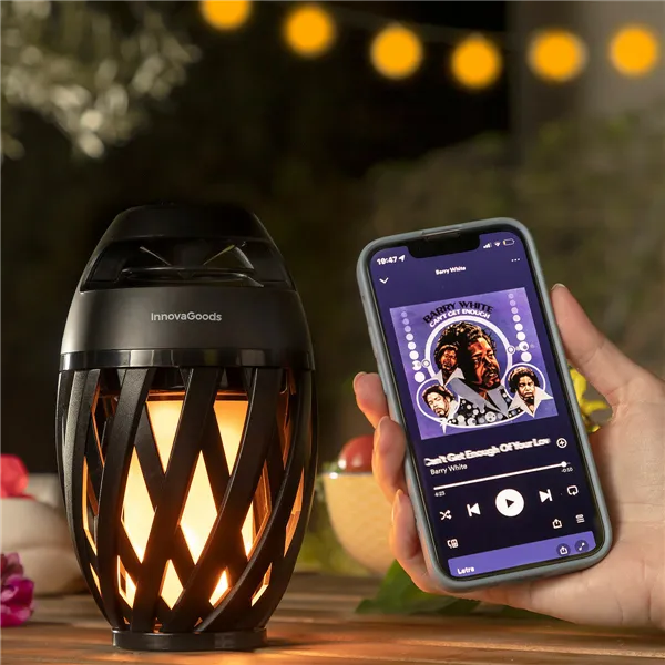 Belaidis garsiakalbis su liepsnos efekto LED lempa Spekkle InnovaGoods
